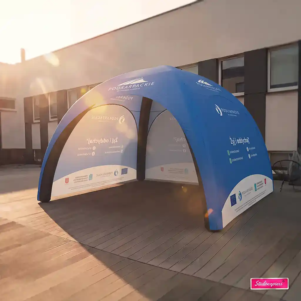 Efekt wizualizacji namiotu stałociśnieniowego Igloo Life dzięki AR